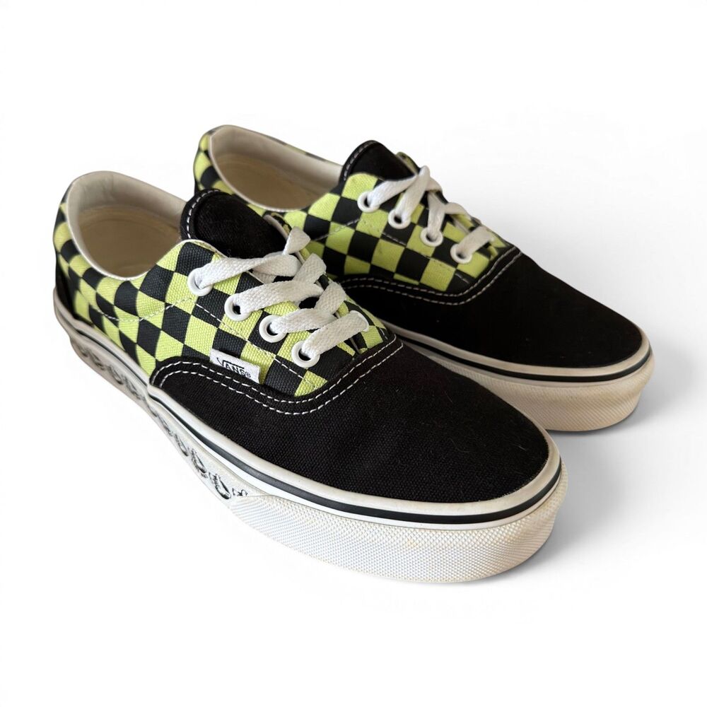 Vans BMX Era Checkerboard Black Green Canvas Lace Up Sneakers Women's Shoes 6.5